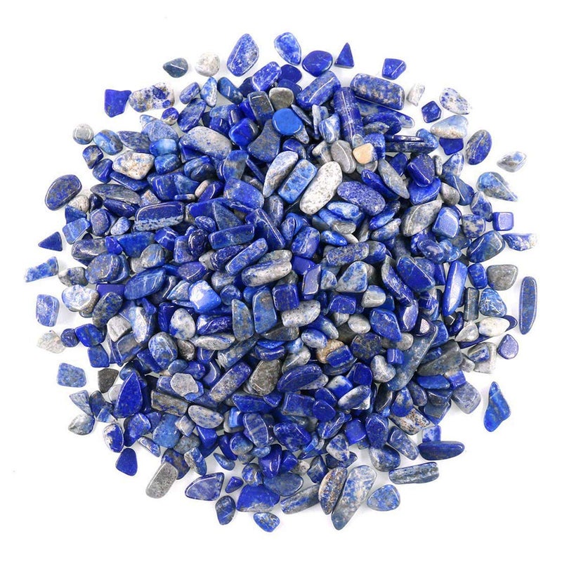 WAYBER 1 Lb/460g Deep Blue Lapis Lazuli Pebbles Irregular Decorative Stones Natural Crystal Rock Gravel for Aquarium/Fish Turtle Tank/Succulent Plants/Air Plants Decoration (Fill 0.9 Cup) - Image 1